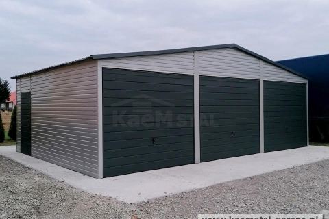 016.-Garaz-9x5-Kolor-Stalowy-9006-Brama-grafit-7016MAT-Dach-Grafit-7016-MAT